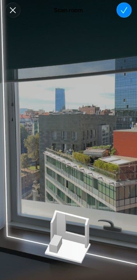 App de Workhouse: acceso por QR, escaneo LiDAR de la estancia y modelo 3D con las paredes identificadas